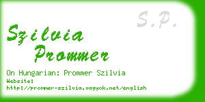 szilvia prommer business card